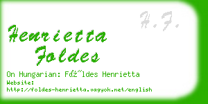 henrietta foldes business card